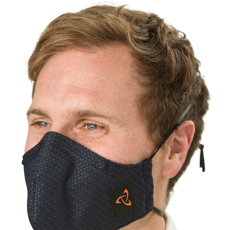 Street Mask - Navy (Small, on Model)